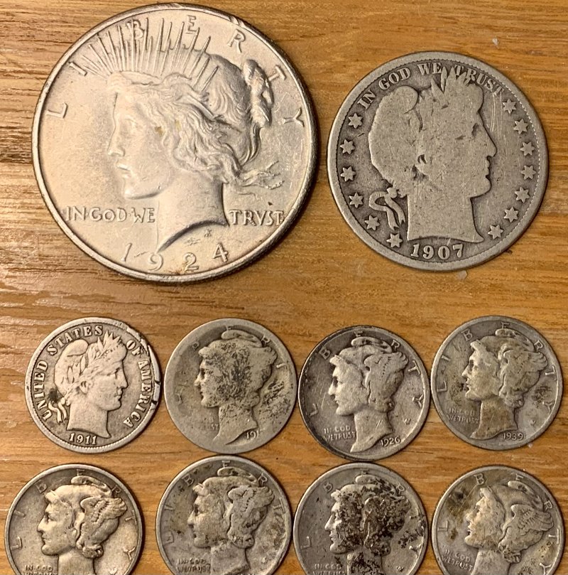 My-Uncle-Gave-Me-These-For-Christmas-Yesterday!-Peace-Dollar,-Barber-Half-Dollar,-And-Mercury-Dimes